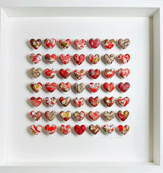 LOVE - RED GOLD WHITE & BEIGE MOKUME GANE